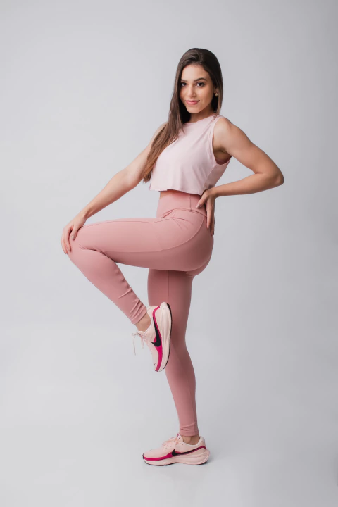 Calça Legging Feminina Run Com Bolso Rose - comprar online