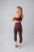 Calça Legging Feminina Run Com Bolso Marrom - comprar online