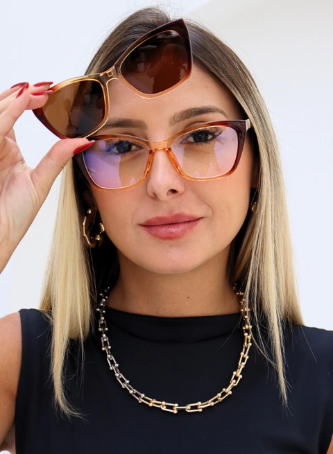 Óculos 2 em 1 Clip On Marselha Marrom - comprar online