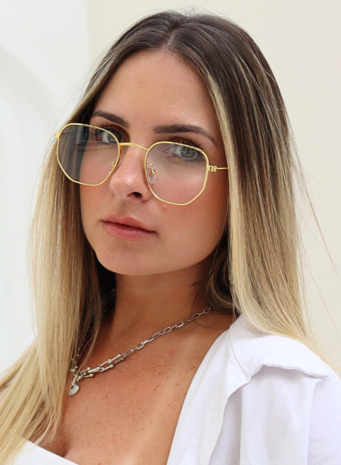 Armação de Grau Hexagonal Dourado - comprar online