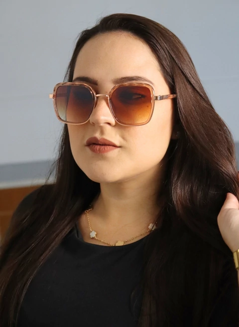 Óculos de Sol Hilton Rose Cristal - comprar online