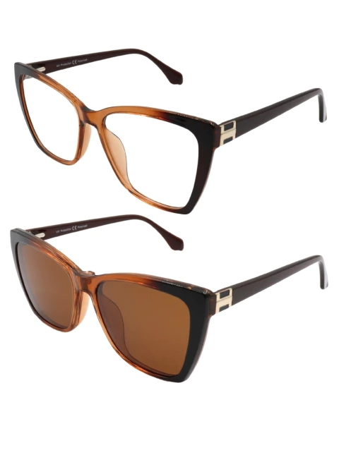 Óculos 2 em 1 Clip on Lisa Marrom Feminino - comprar online