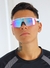Óculos de Sol Race Azul e Branco Rosa Espelhado - Cacife Brand