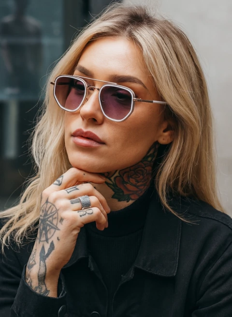 Óculos de Sol Chicago Branco Degrade - comprar online