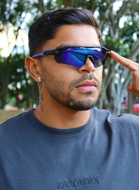 Óculos de Sol Race Preto Azul Espelhado *Polarizado - comprar online