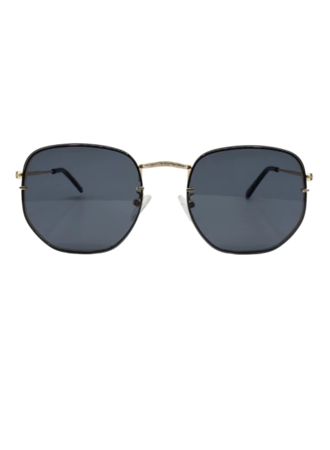Óculos de Sol Hexagonal 2.0 Preto e Dourado Feminino - comprar online