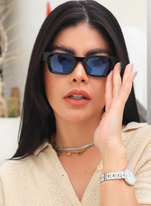 Óculos de Sol Ibiza Preto e Azul Feminino - comprar online
