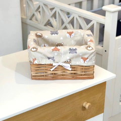 Cajita pañalera de mimbre estampadas