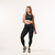 ACTION WOMAN / Conjunto deportivo Top + Calza / Negro y Lima - tienda online