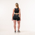 ACTION WOMAN / Conjunto deportivo Top + Short / Negro y Lima - tienda online
