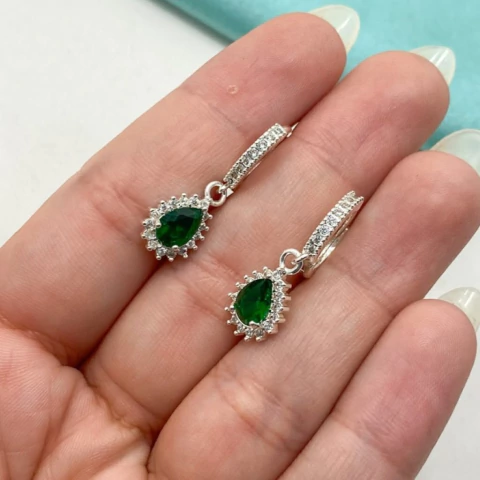 ARGOLLA GOTA QUEEN CUBIC VERDE - A.BL - comprar online