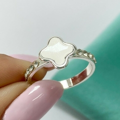 ANILLO VAAN CLEEF ESMALTADO BLANCO CUBIC - A.BL - comprar online