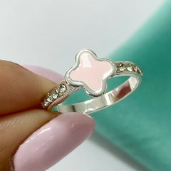 ANILLO VAAN CLEEF ESMALTADO ROSA Y CUBIC - A. BL - comprar online