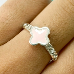 ANILLO VAAN CLEEF ESMALTADO ROSA Y CUBIC - A. BL en internet