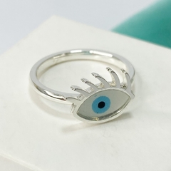 ANILLO OJO TURCO ESMALTADO- A.BL - Agatha Chrys Joyeria