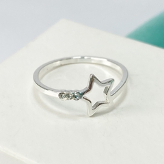 ANILLO ESTRELLA CALADA CON CUBIC - A. BL - Agatha Chrys Joyeria