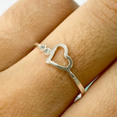 ANILLO CORAZON CALADO CUBIC - A.BL en internet