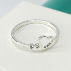 ANILLO CORAZON CALADO CUBIC - A.BL - Agatha Chrys Joyeria