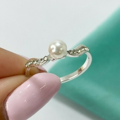 ANILLO PERLA CON CUBIC - A.BL - comprar online