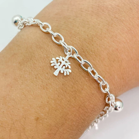 PULSERA ESPEJITO BOLITAS Y ARBOL DE LA VIDA - A.BL - comprar online