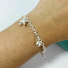 PULSERA ESPEJITO BOLITAS Y ESTRELLAS DE MAR - A.BL - comprar online