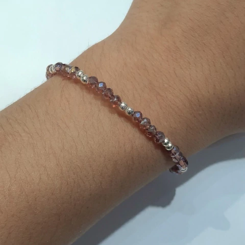 PULSERA MALVINA CRISTALES LILA TORNASOL - A.BL - comprar online