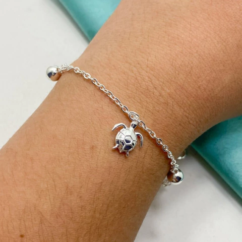 PULSERA/TOBILLERA ESPEJITO TORTUGAS Y CANGREJOS - A.BL - comprar online