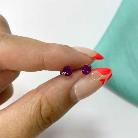 AROS PASANTES AMIRA FUCSIA CUBIC 4mm -AC - comprar online