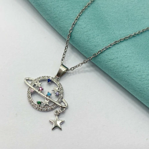 COLLAR SATURNO CUBIC MULTICOLOR - AC - comprar online