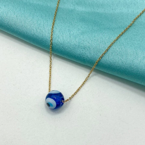 COLLAR OJO TURCO CELESTE - A.DR - comprar online