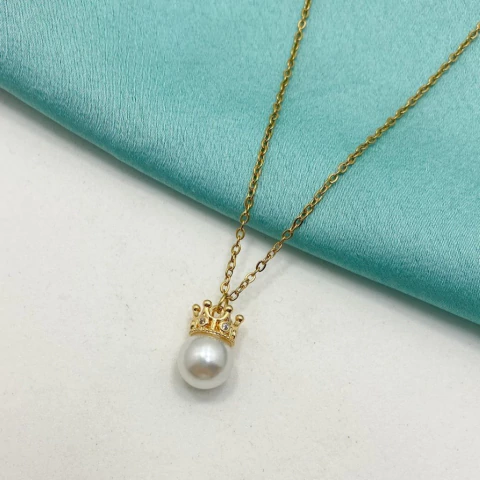 COLLAR PERLA CORONA - A.DR - comprar online