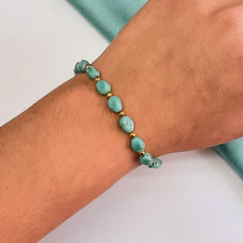 PULSERA ATENEA COLOR TURQUESA - A.DR - comprar online