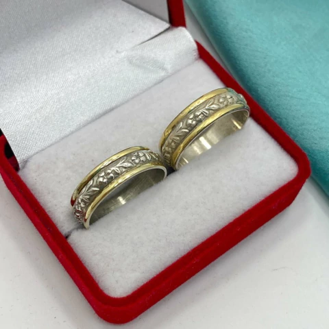 ALIANZA PLATA Y DUBLE DE ORO EMMA 6mm - PL - comprar online