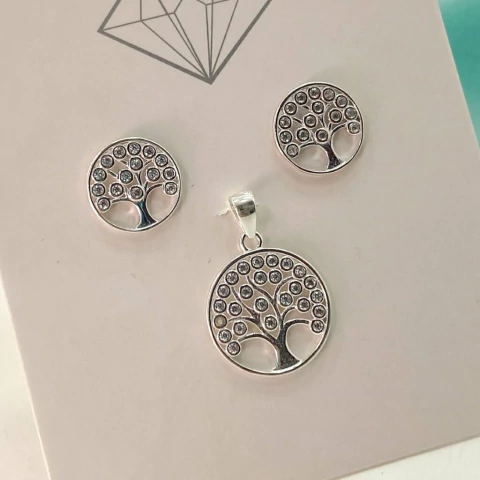 CONJUNTO ARBOL DE LA VIDA MARCO - DIJE Y AROS - PL - comprar online