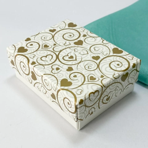 CAJA CONJUNTO - DISEÑO CORAZONES DORADOS - comprar online