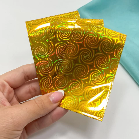 PACK X10 - BOLSITA ADHESIVA HOLOGRAFICA AMARILLO - 6X8cm - comprar online