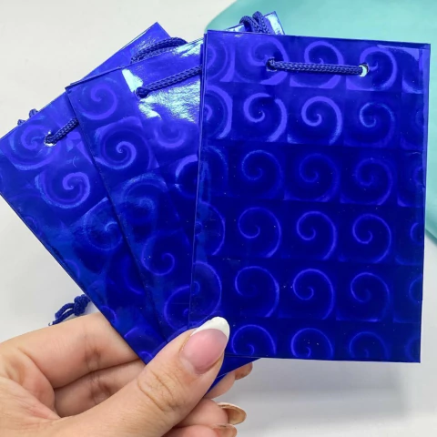 PACK X3 - BOLSA HOLOGRAFICA AZUL CON TIRANTES - comprar online