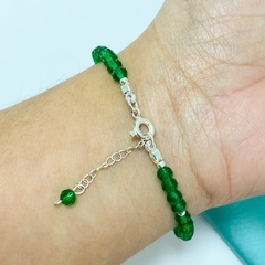 PULSERA ADDISON CRISTAL SWAROVSKY VERDE - PL - Agatha Chrys Joyeria