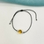 PULSERA/TOBILLERA AMBAR HILO NEGRO MACRAME - PL