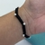 PULSERA/TOBILLERA MACRAME NEGRA BOLITAS ZIG ZAG - PL - comprar online