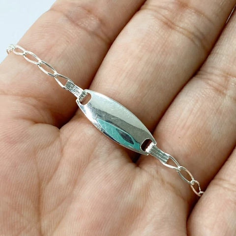 PULSERA ITALIANA CHAPA V1 FORCET OVAL 2mm - PL - comprar online