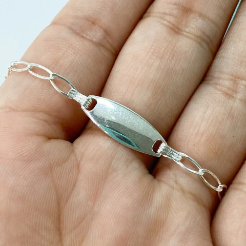 PULSERA ITALIANA CHAPA V1 FORCET OVAL 3mm - comprar online