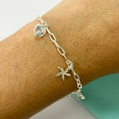 PULSERA FORCET- ESTRELLA MAR Y CORAZON CUBIC ITALIANA - PL - comprar online