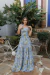 Vestido Tânia - Estampa Itália azul - loja online