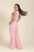 Conjunto Feminino Alfaiataria Rosa com Colete e Calça Pantalona - comprar online