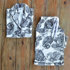 PIJAMA BLACK ROSES - Blue Bamboo