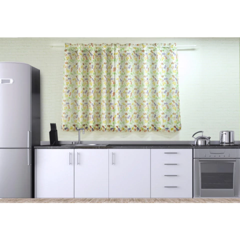 Cortina Voil estampado com forro de microfibra - L:2,80xA:1,20m - Frutas