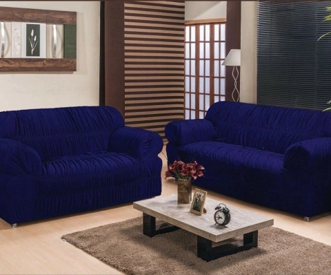 Jogo de capa de sofá - 2 e 3 lugares - Marinho