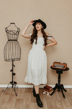 Vestido Mini Poá Branco - Danda