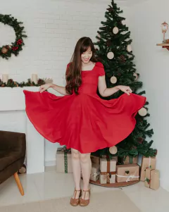 Vestido Pétala Vermelho na internet